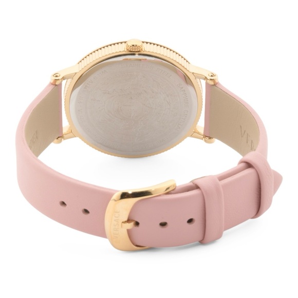 Pink & Gold Women’s Swiss Made V Dollar Pink Leather Strap Versace Watch - Picture 2 of 4